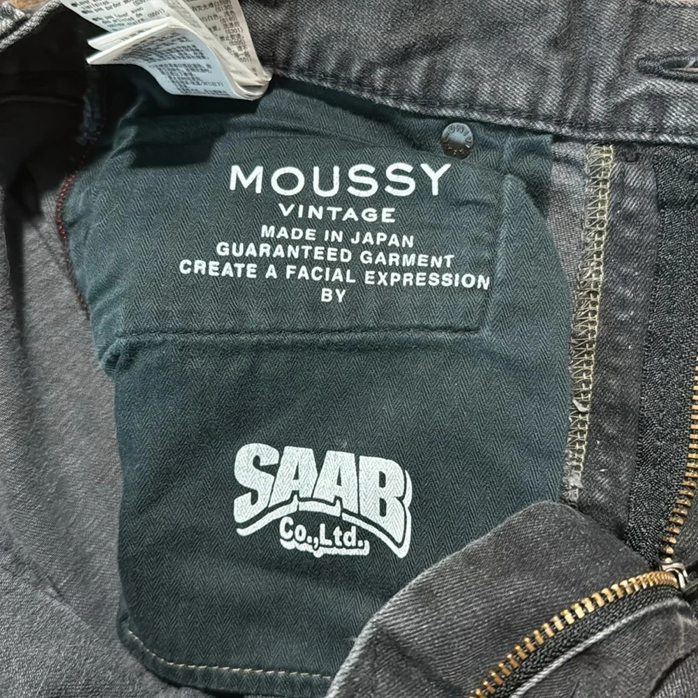 Moussy vintage SAAB black slightly intentionally distressed black denim size 27 - Picture 8 of 15